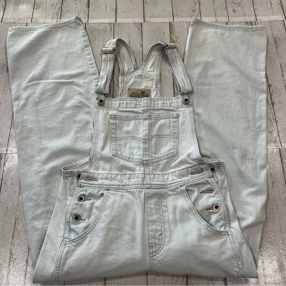 Levi's Silvertab Light Blue Denim Overalls Sz S